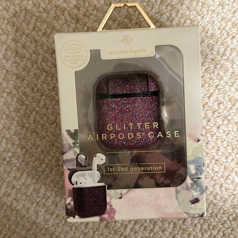 NWT Nanette Lepore Glitter AirPods Case
